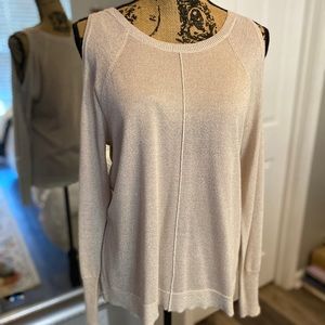 Vince Camuto cold shoulder blush pink sweater